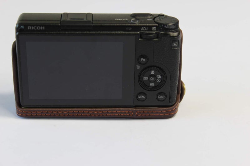 BolinUS Ricoh GR III Case, BolinUS Handmade Genuine Real Leather Half Camera Case Bag Cover for Ricoh GR III Bottom Opening Version + Hand Strap (Coffee) - Image 5